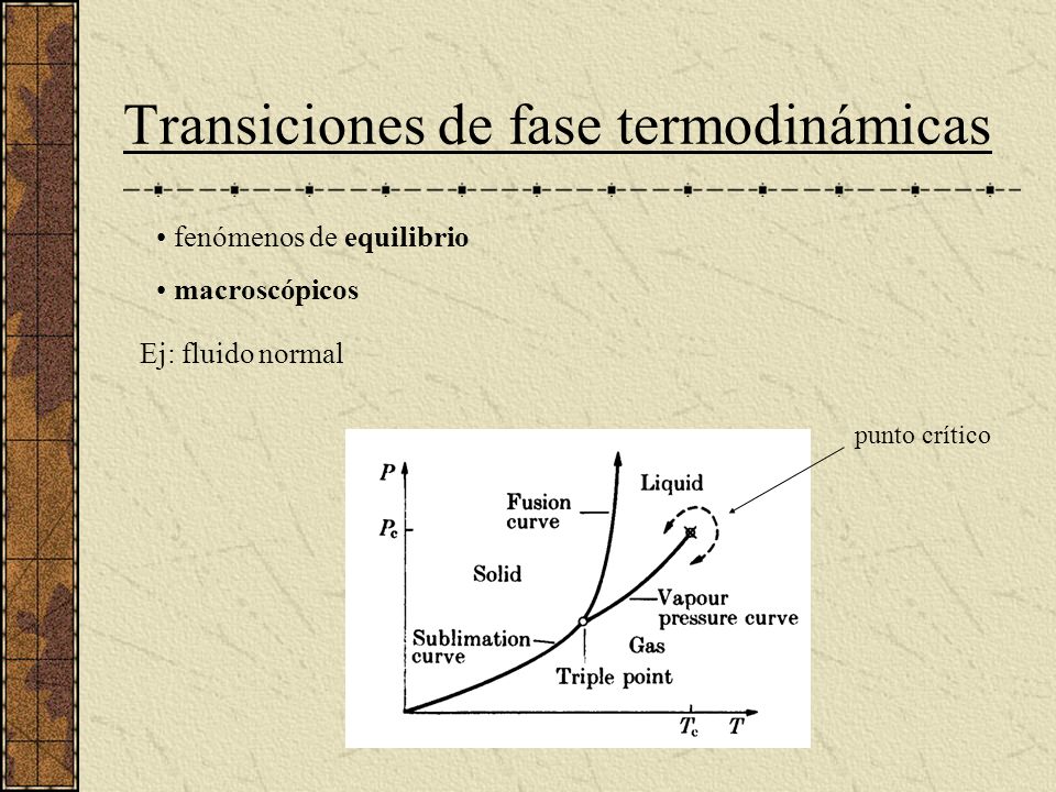 Transiciones de fase termodinámicas