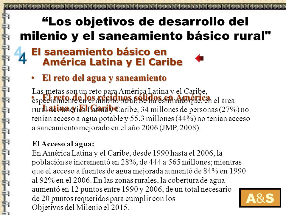 Los objetivos de desarrollo del milenio y el saneamiento básico rural