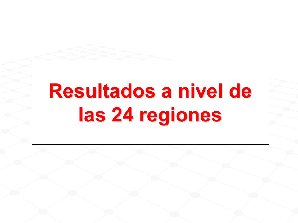 Resultados a nivel de las 24 regiones