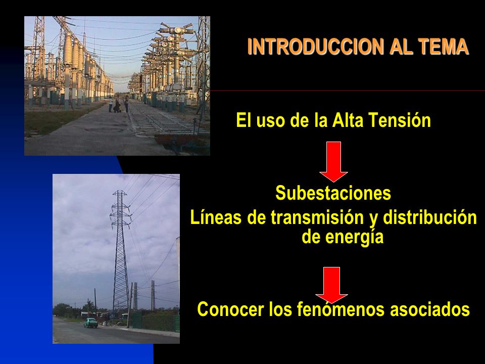 INTRODUCCION AL TEMA El uso de la Alta Tensión Subestaciones