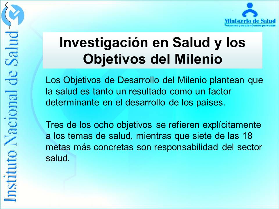 Investigación en Salud y los Objetivos del Milenio