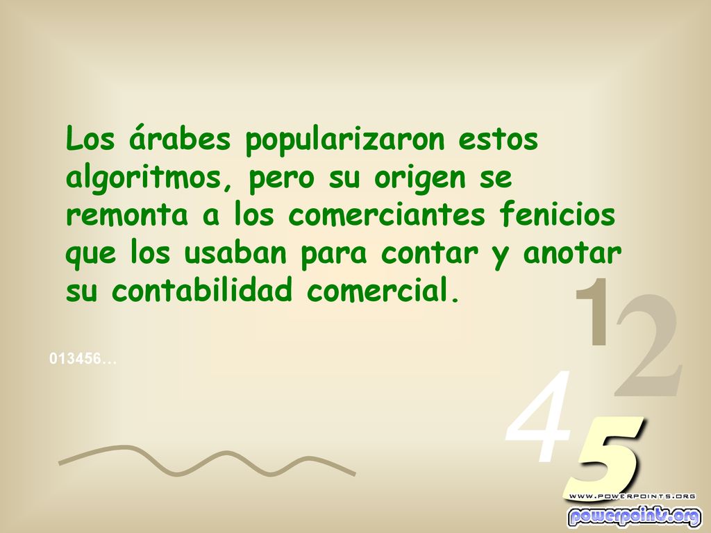 Los árabes popularizaron estos algoritmos, pero su origen se remonta a los comerciantes fenicios que los usaban para contar y anotar su contabilidad comercial.