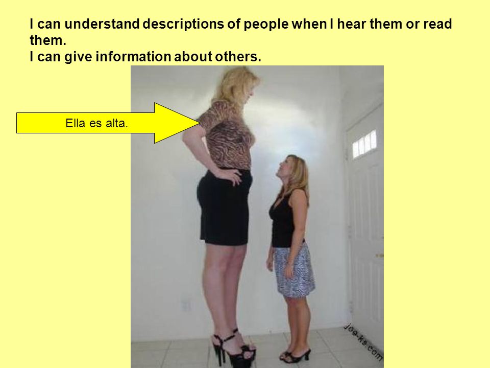 I can understand descriptions of people when I hear them or read them