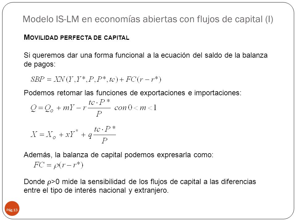 Modelo IS-LM en economías abiertas con flujos de capital (I)