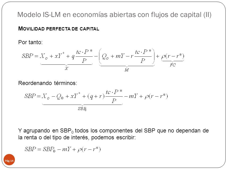 Modelo IS-LM en economías abiertas con flujos de capital (II)