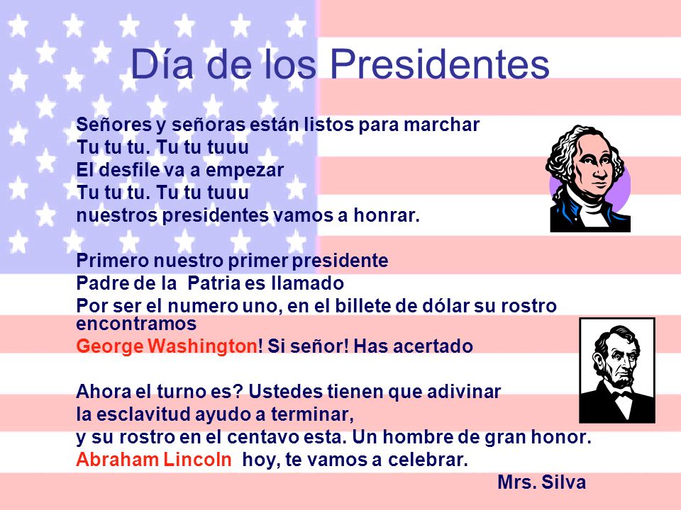 Día de los Presidentes Señores y señoras están listos para marchar