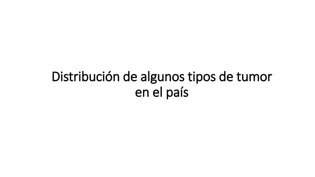 Distribución de algunos tipos de tumor en el país
