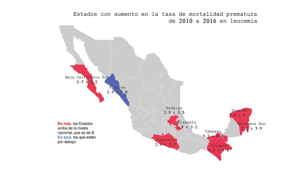 Estados con aumento en la tasa de mortalidad prematura
