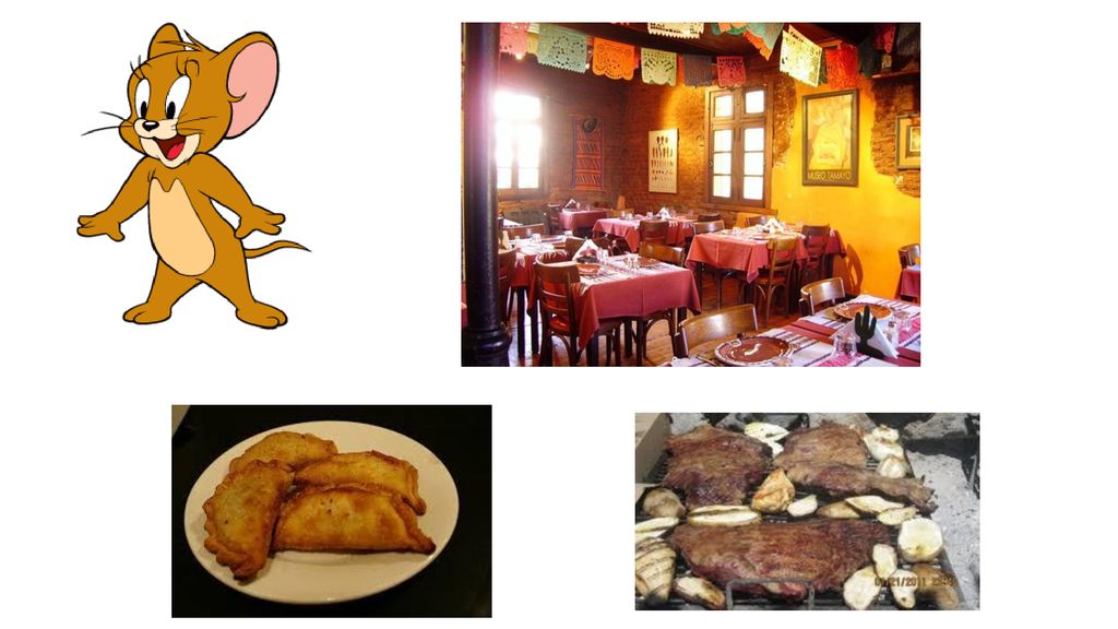 Después de la clase, Jerry fue a comer en un restaurante