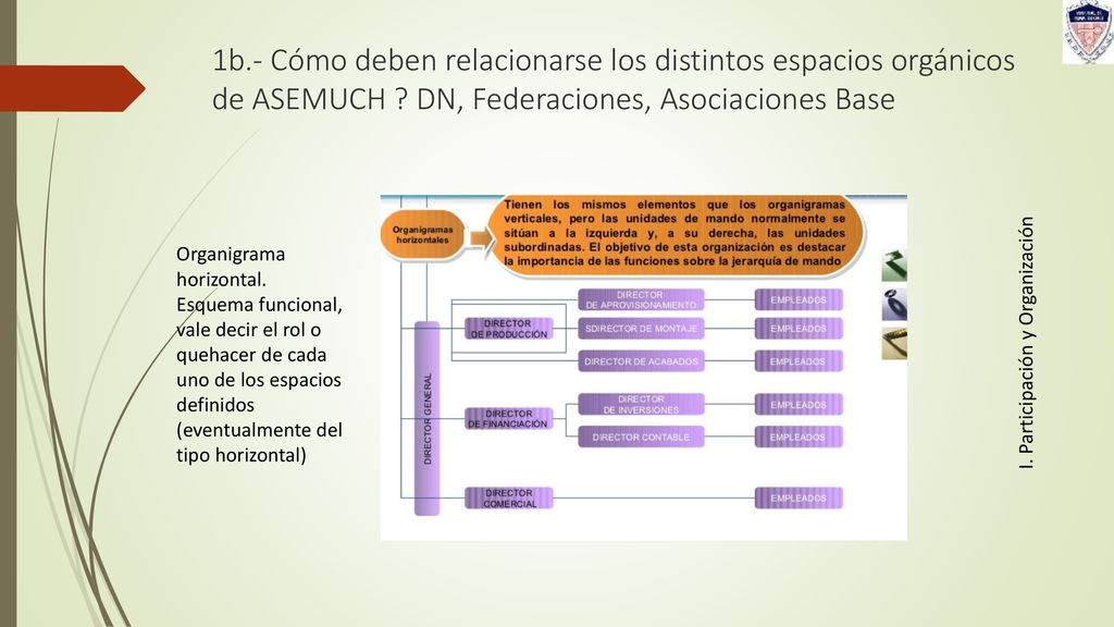 1b.- Cómo deben relacionarse los distintos espacios orgánicos de ASEMUCH DN, Federaciones, Asociaciones Base