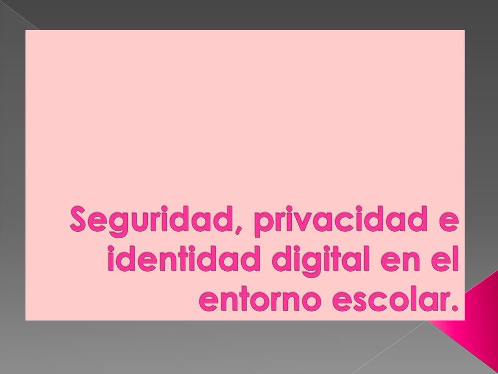 Seguridad, privacidad e identidad digital en el entorno escolar.