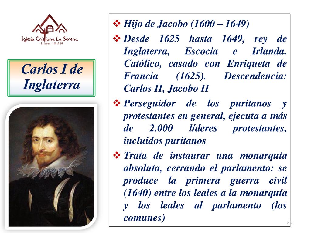 Carlos I de Inglaterra Hijo de Jacobo (1600 – 1649)