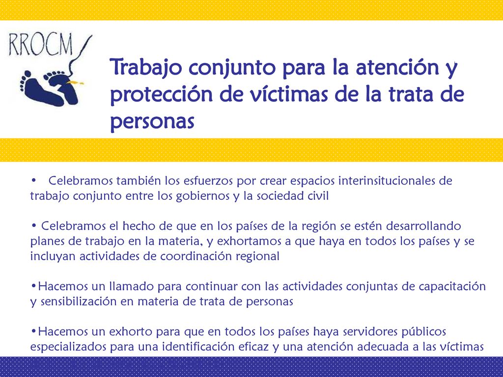 Trabajo conjunto para la atención y protección de víctimas de la trata de personas