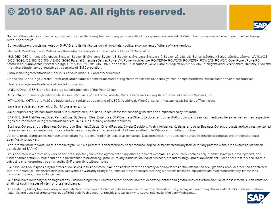 © 2010 SAP AG. All rights reserved.