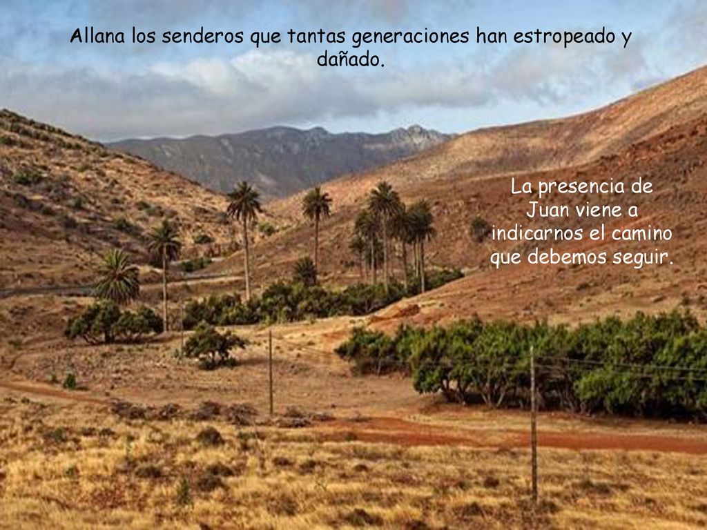 Allana los senderos que tantas generaciones han estropeado y dañado.