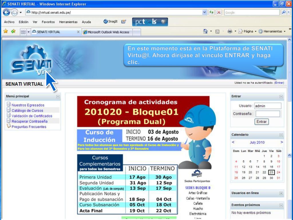 En este momento está en la Plataforma de SENATI