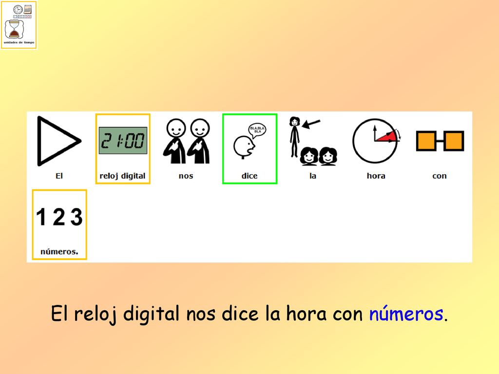El reloj digital nos dice la hora con números.
