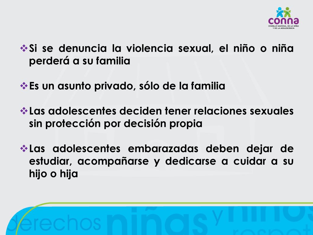 Si se denuncia la violencia sexual, el niño o niña perderá a su familia