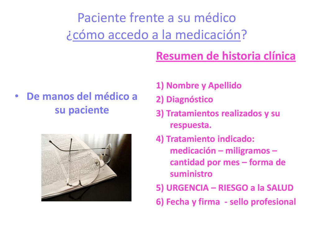 Paciente frente a su médico ¿cómo accedo a la medicación
