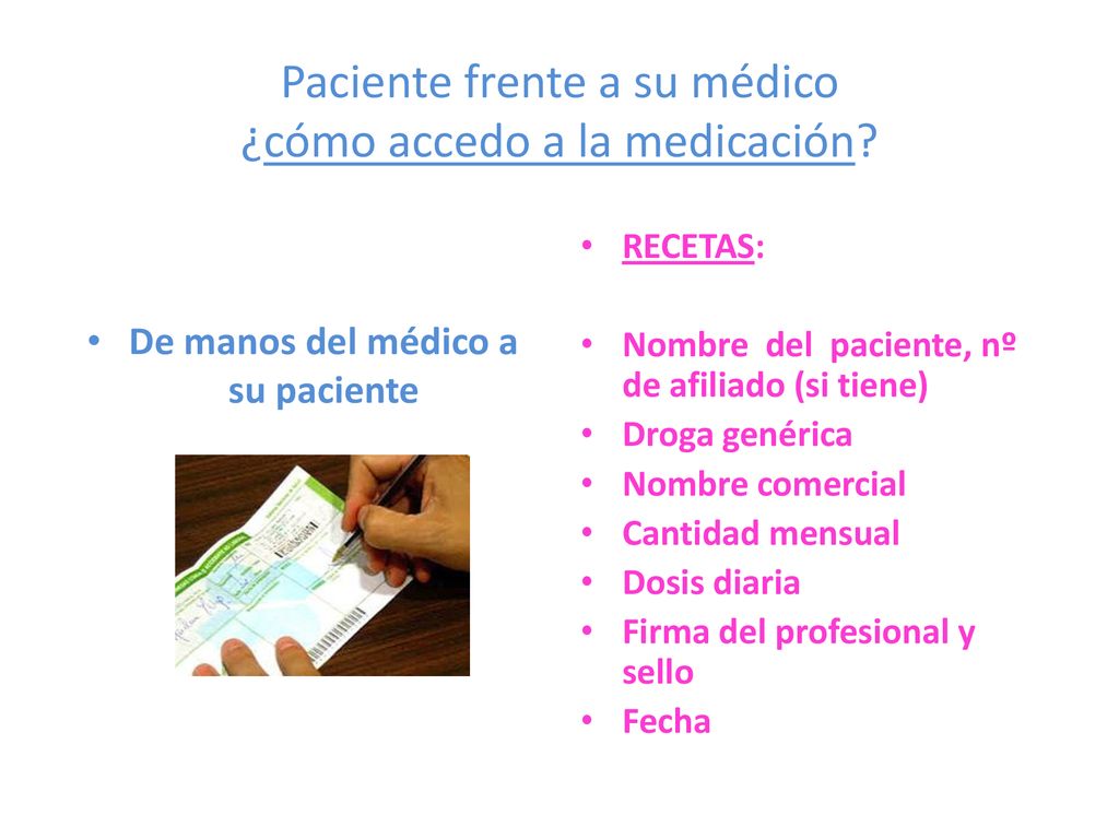 Paciente frente a su médico ¿cómo accedo a la medicación
