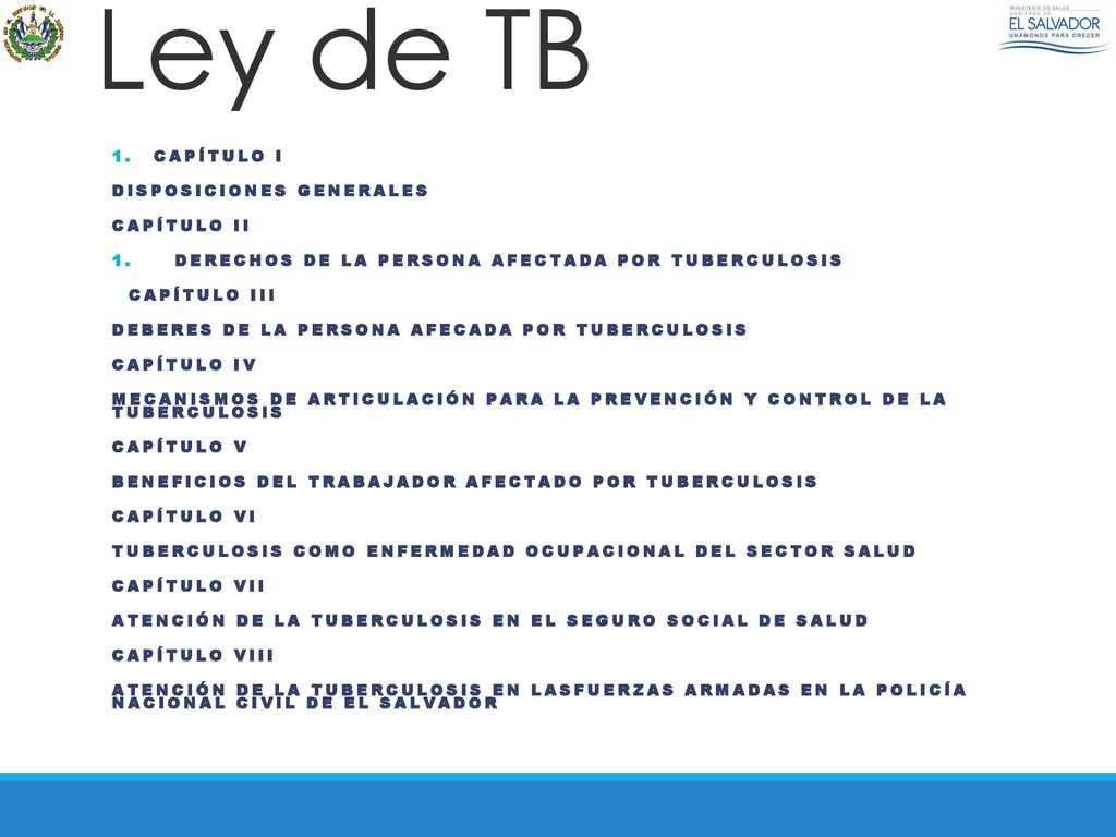 Contenido de la Propuesta o anteproyecto de Ley de TB
