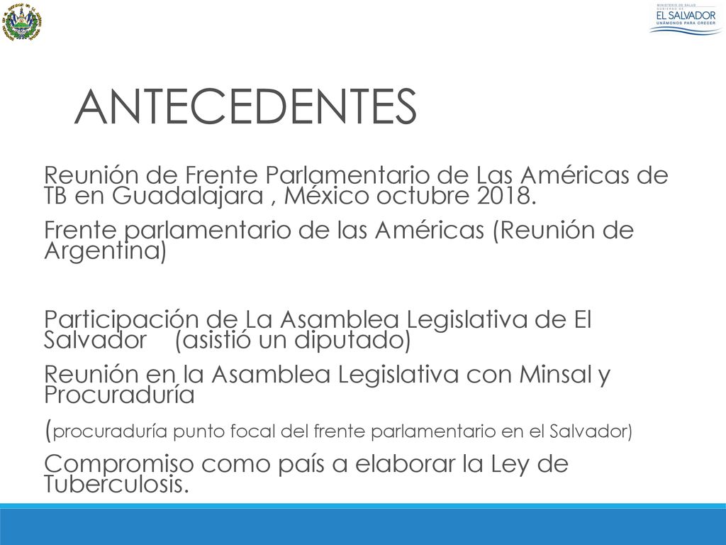 ANTECEDENTES Reunión de Frente Parlamentario de Las Américas de TB en Guadalajara , México octubre