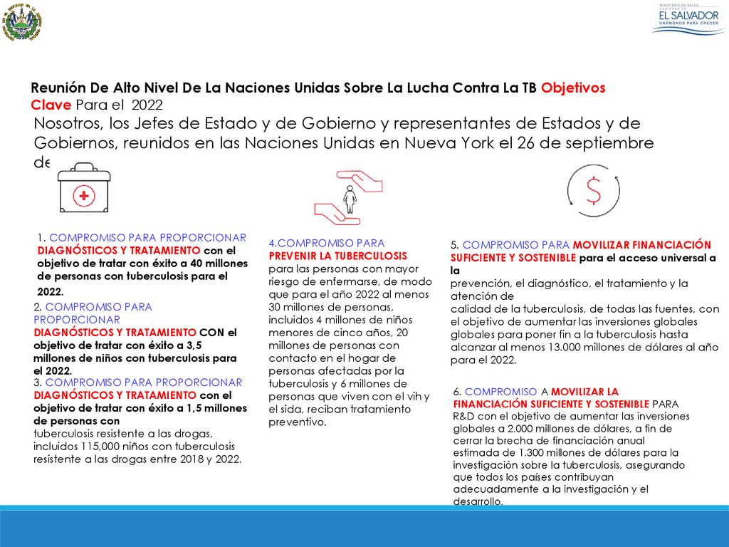 Reunión De Alto Nivel De La Naciones Unidas Sobre La Lucha Contra La TB Objetivos Clave Para el 2022