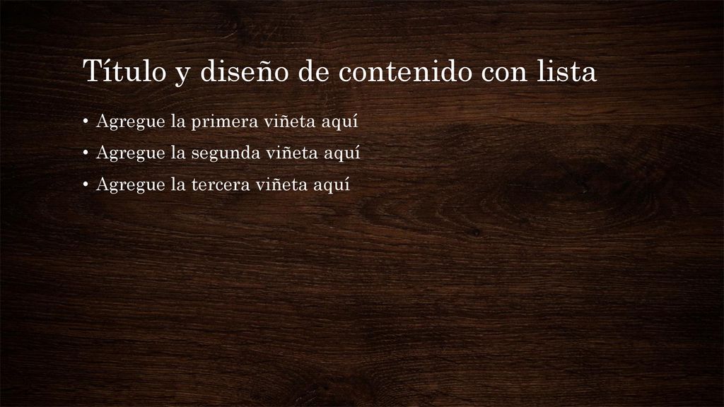 Título y diseño de contenido con lista