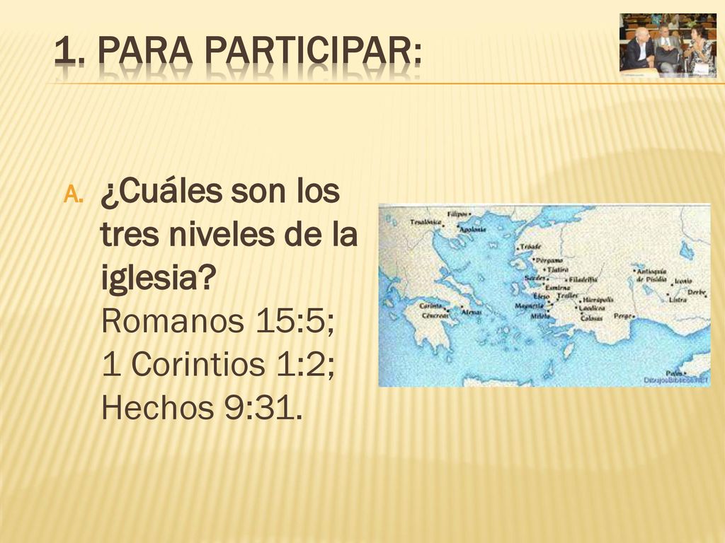 1. PARA PARTICIPAR: ¿Cuáles son los tres niveles de la iglesia.