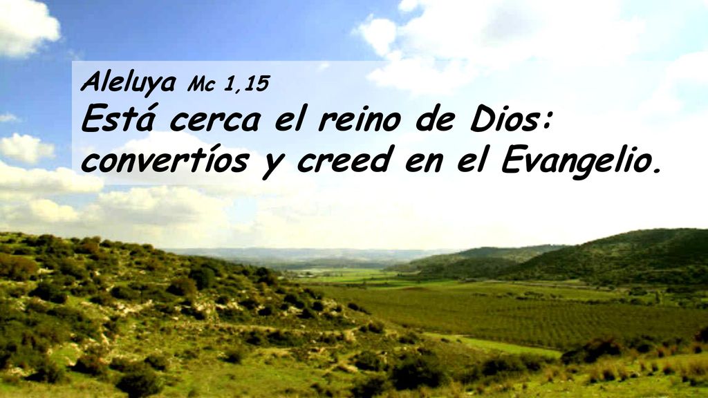 Está cerca el reino de Dios: convertíos y creed en el Evangelio.