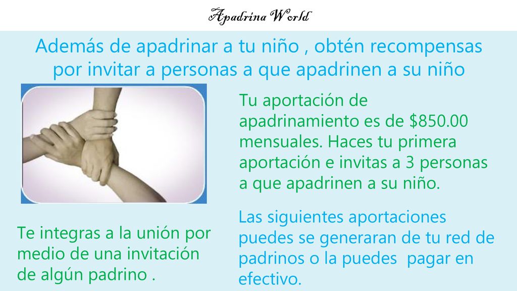 Apadrina World Además de apadrinar a tu niño , obtén recompensas por invitar a personas a que apadrinen a su niño.