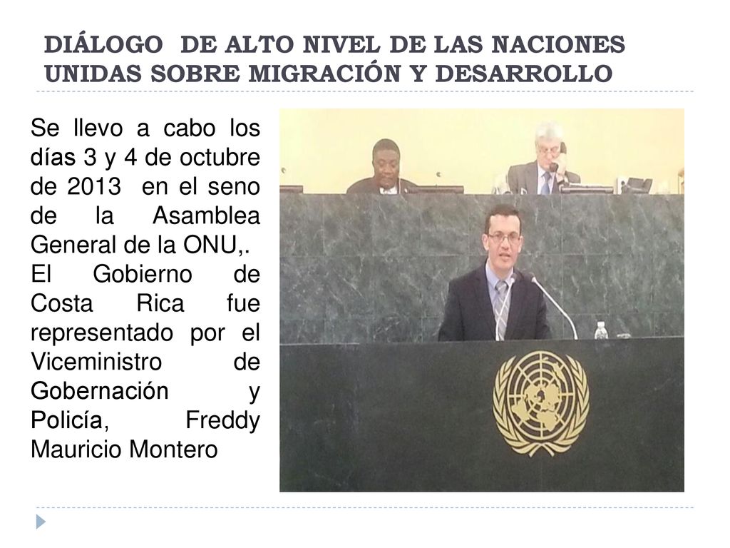DIÁLOGO DE ALTO NIVEL DE LAS NACIONES UNIDAS SOBRE MIGRACIÓN Y DESARROLLO