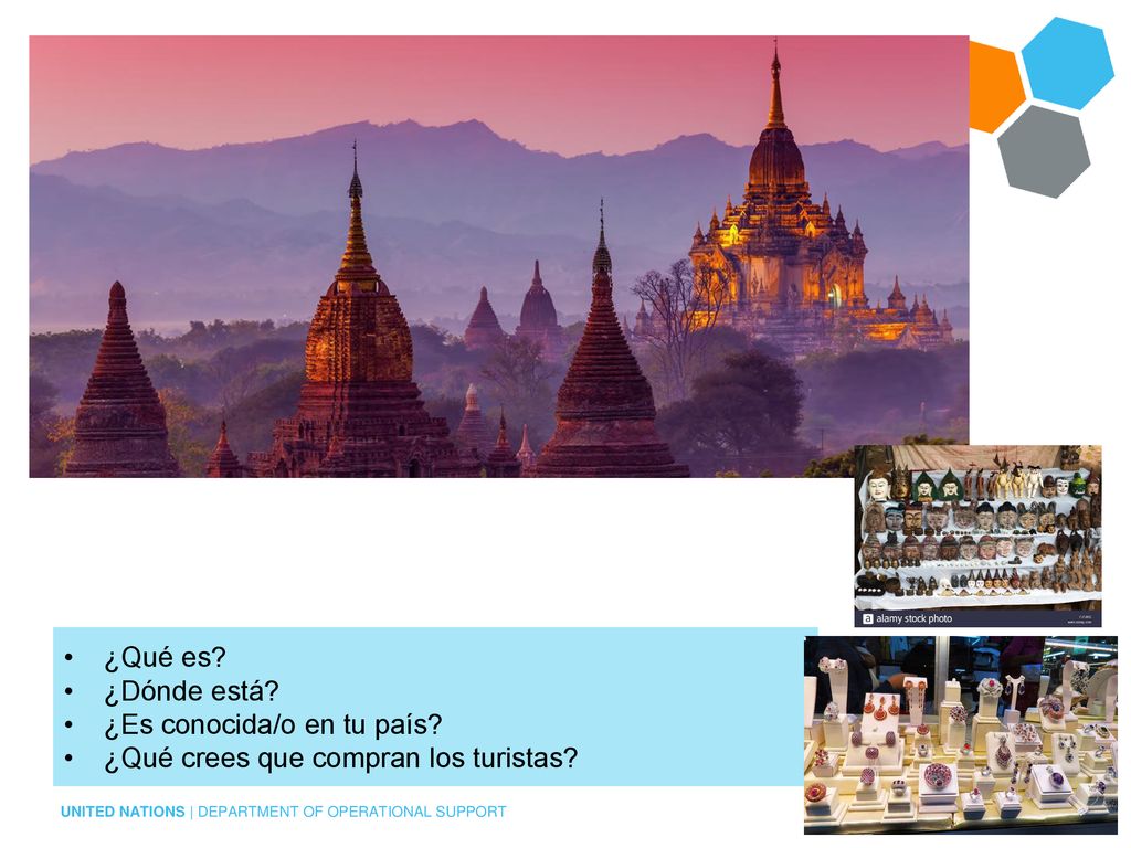 ¿Qué es ¿Dónde está ¿Es conocida/o en tu país ¿Qué crees que compran los turistas