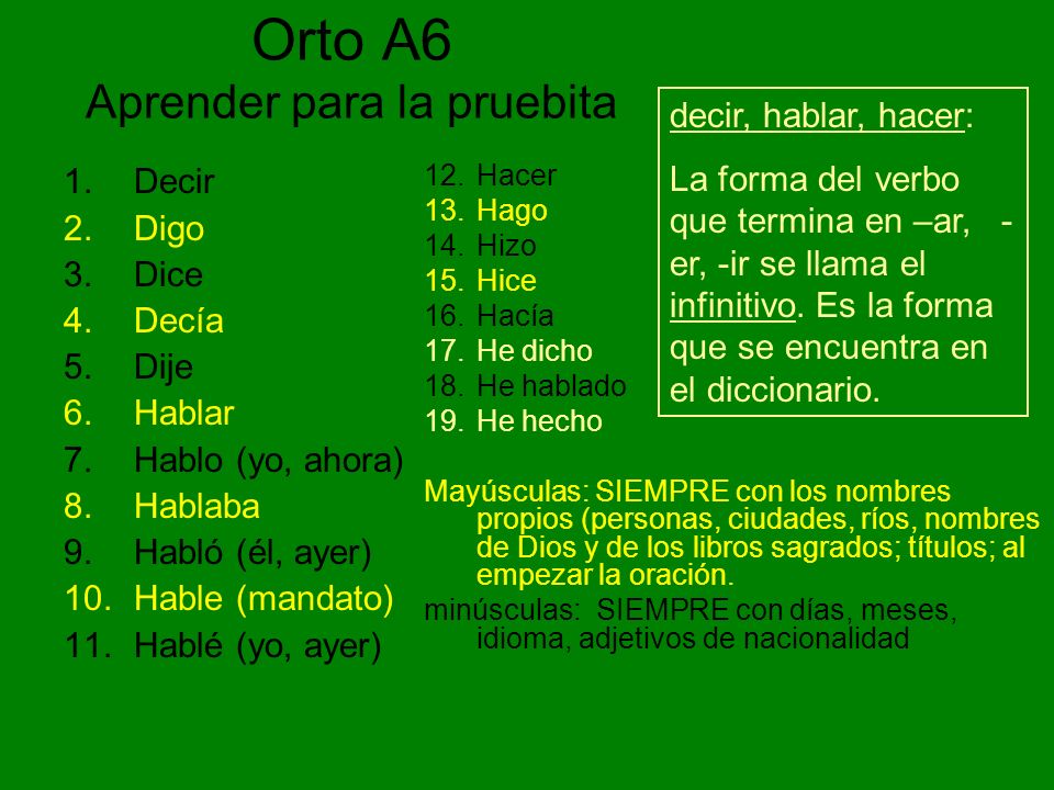 Orto A6 Aprender para la pruebita
