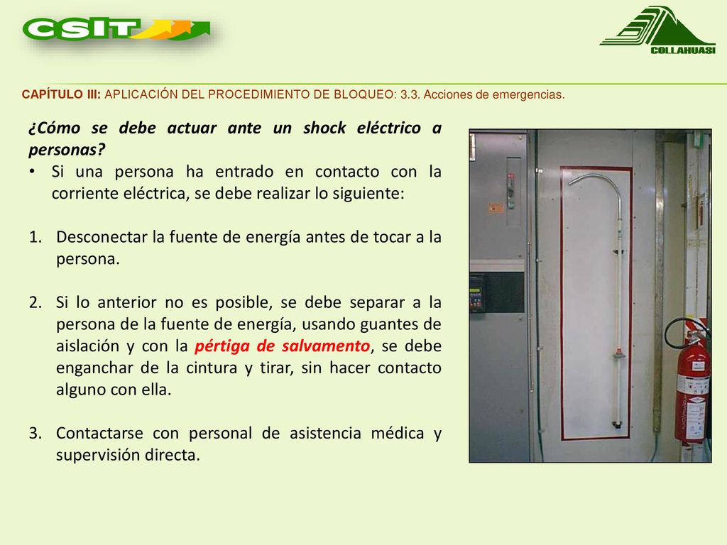 ¿Cómo se debe actuar ante un shock eléctrico a personas