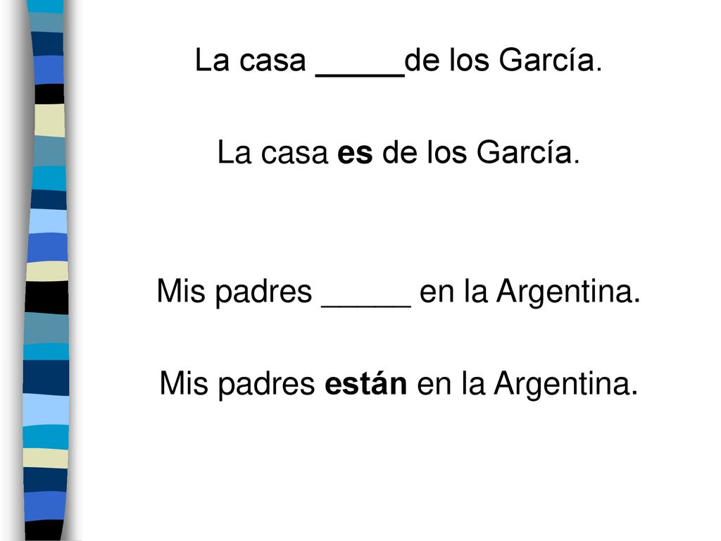 La casa _____de los García. La casa es de los García.
