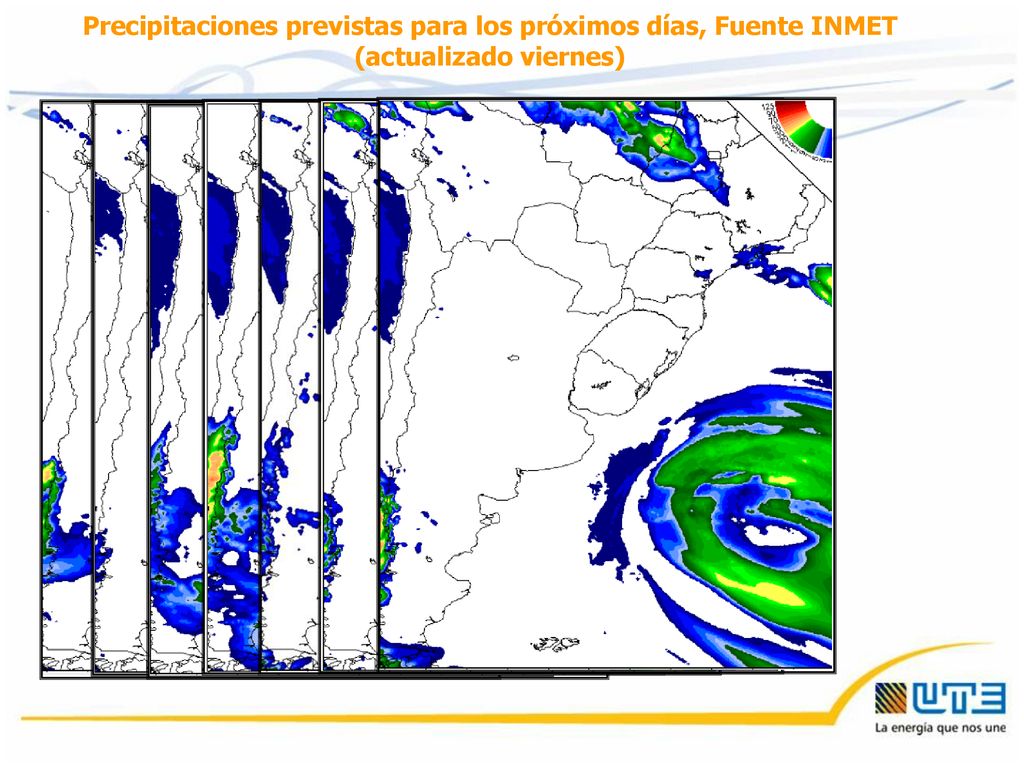 Precipitaciones previstas para los próximos días, Fuente INMET (actualizado viernes)