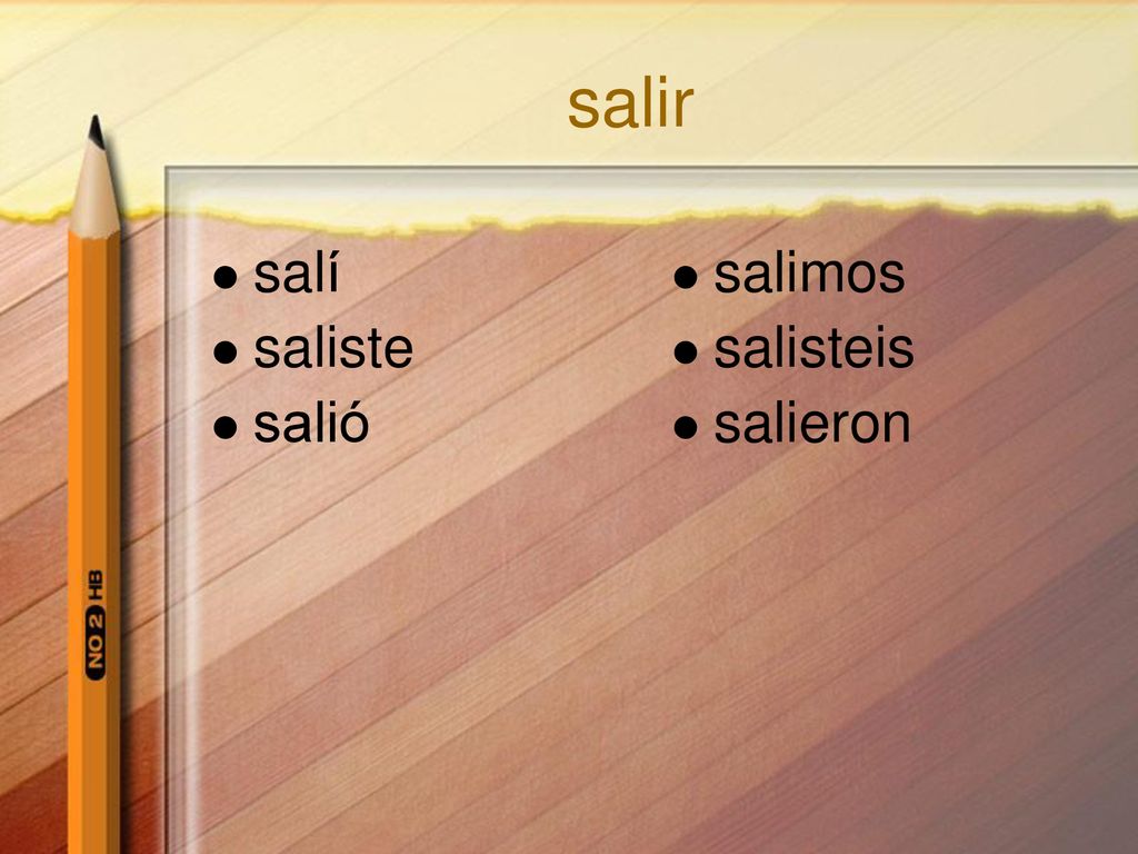 salir salí saliste salió salimos salisteis salieron