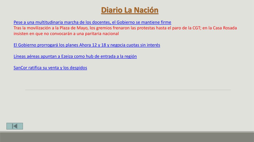 Diario La Nación Pese a una multitudinaria marcha de los docentes, el Gobierno se mantiene firme.