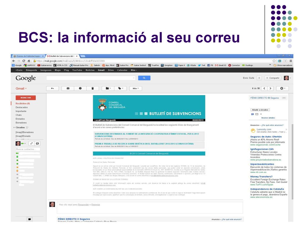 BCS: la informació al seu correu