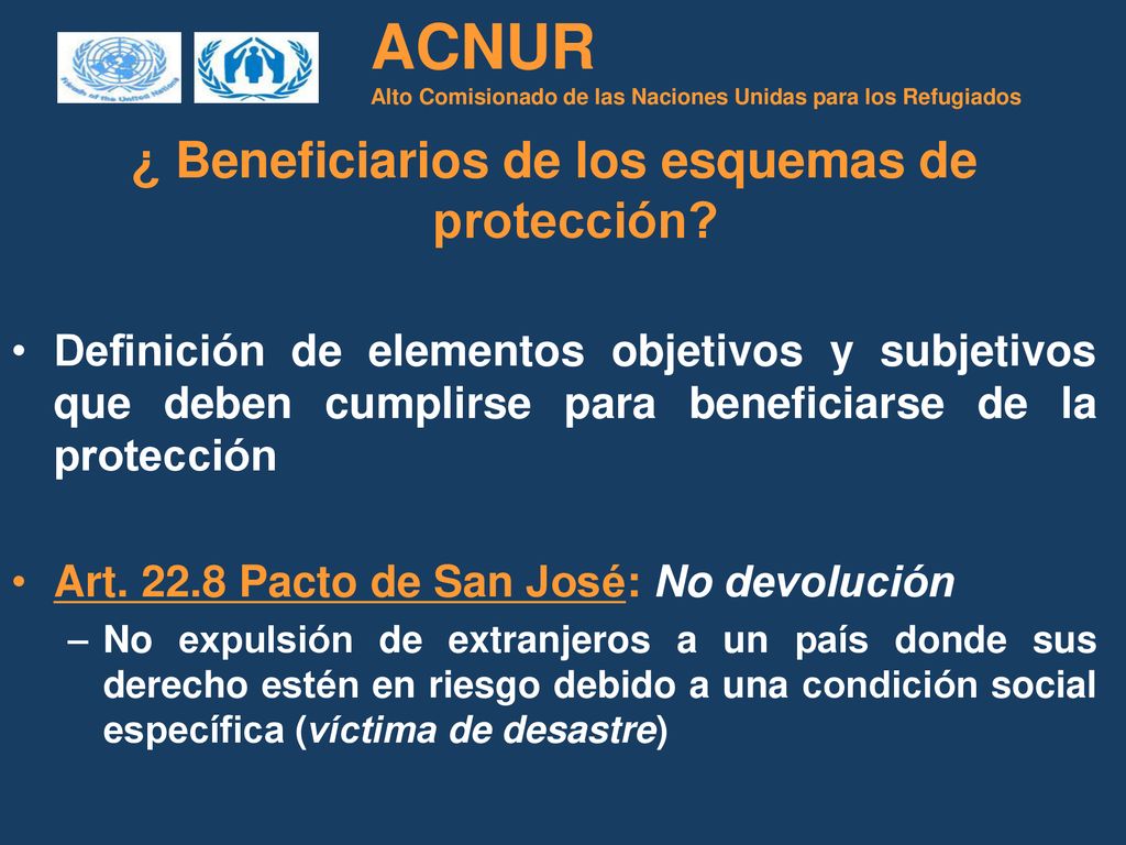ACNUR Alto Comisionado de las Naciones Unidas para los Refugiados
