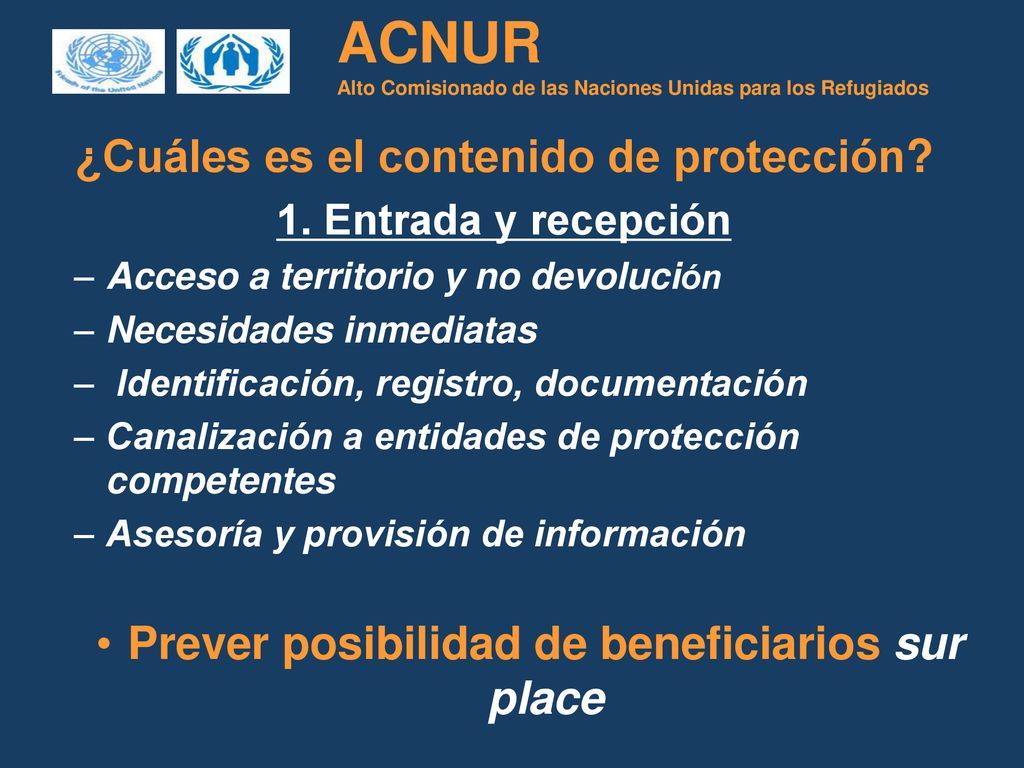 ACNUR Alto Comisionado de las Naciones Unidas para los Refugiados