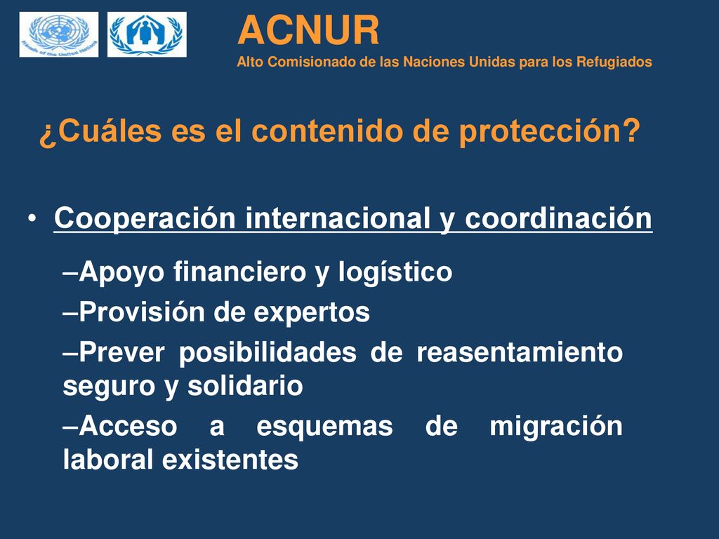 ACNUR Alto Comisionado de las Naciones Unidas para los Refugiados