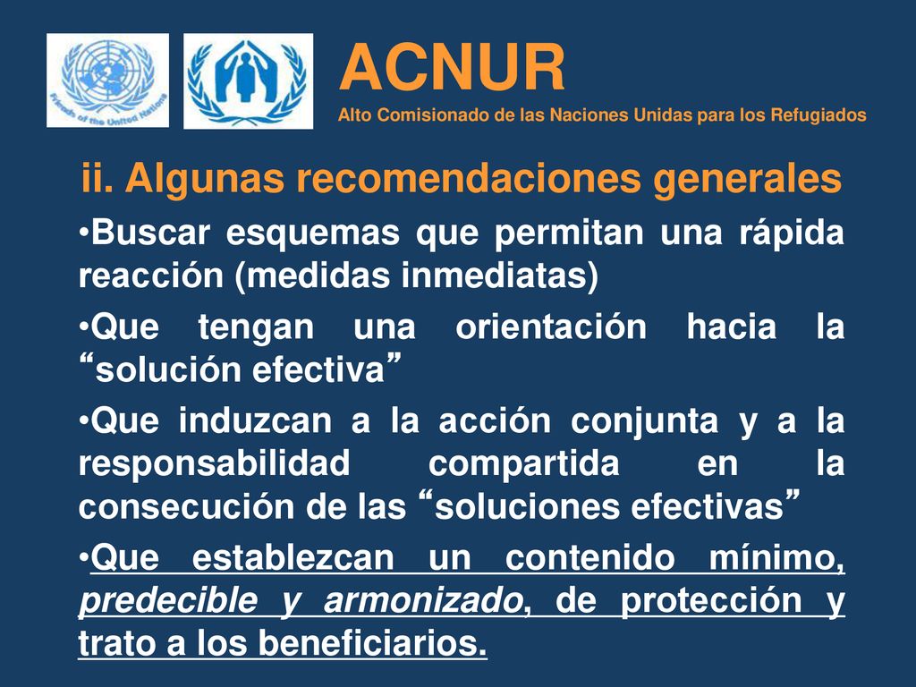 ACNUR Alto Comisionado de las Naciones Unidas para los Refugiados