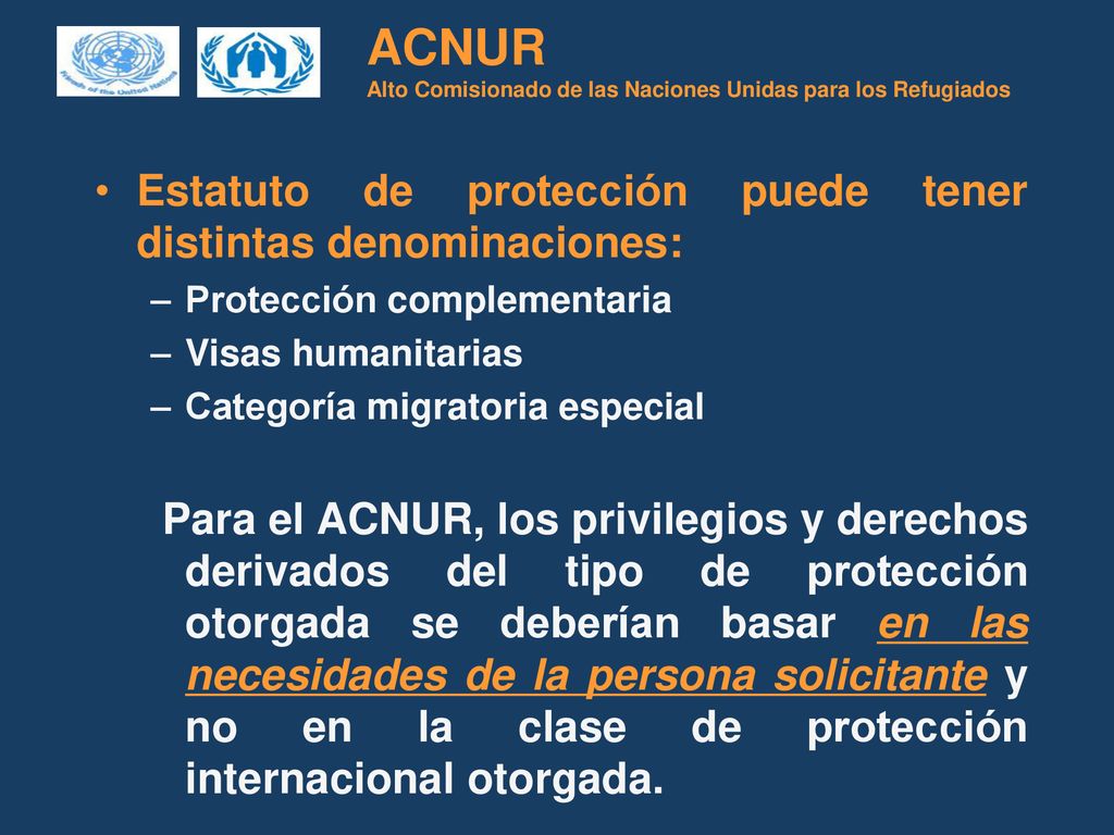 ACNUR Alto Comisionado de las Naciones Unidas para los Refugiados