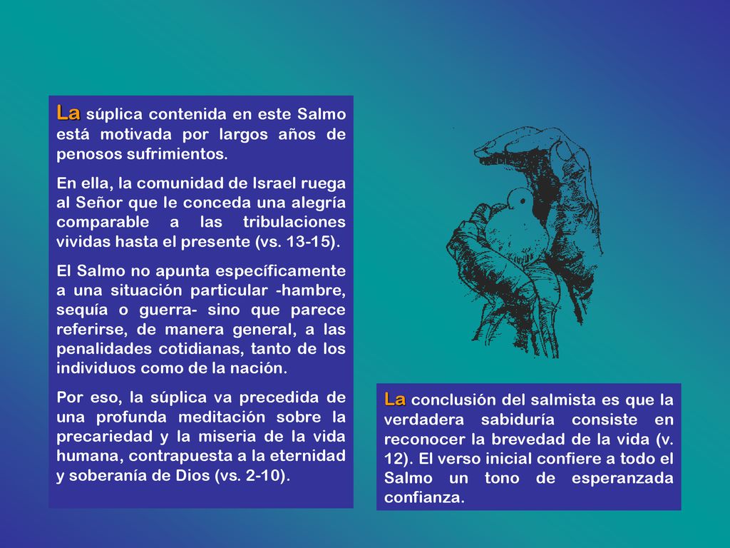 La súplica contenida en este Salmo está motivada por largos años de penosos sufrimientos.