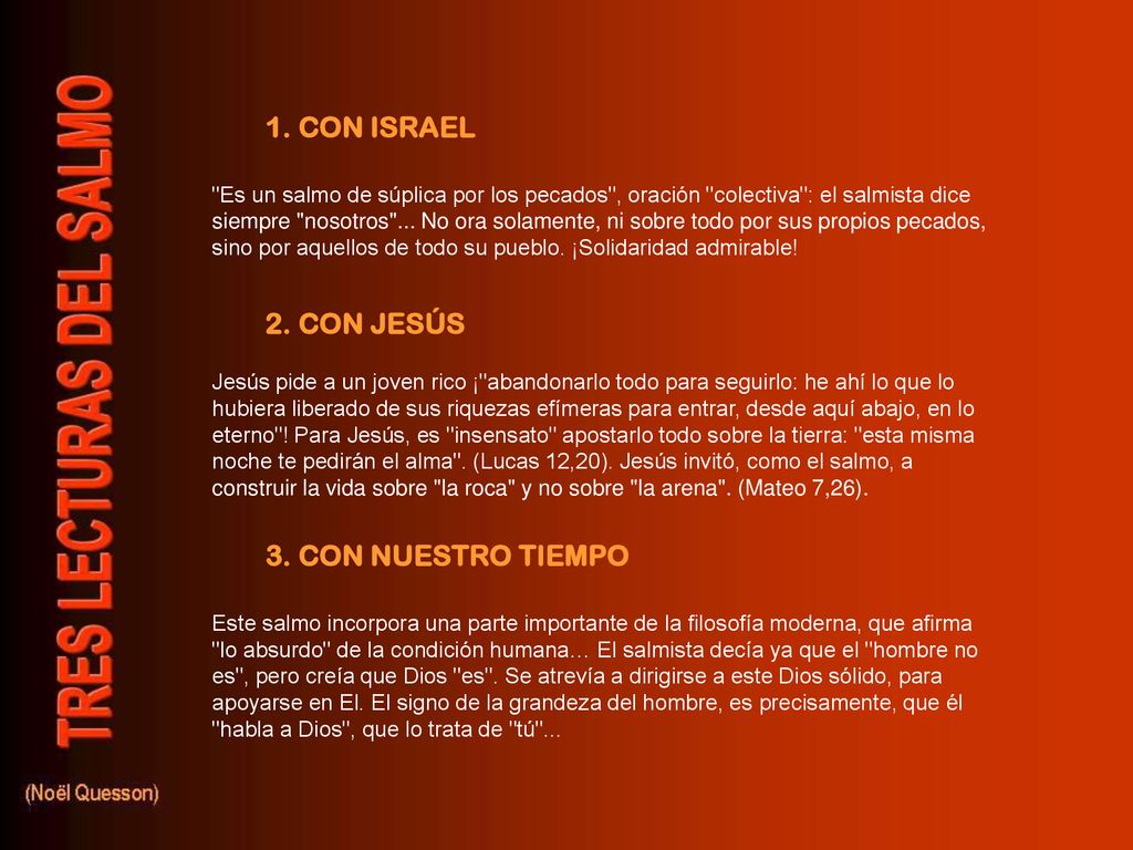 1. CON ISRAEL 2. CON JESÚS 3. CON NUESTRO TIEMPO
