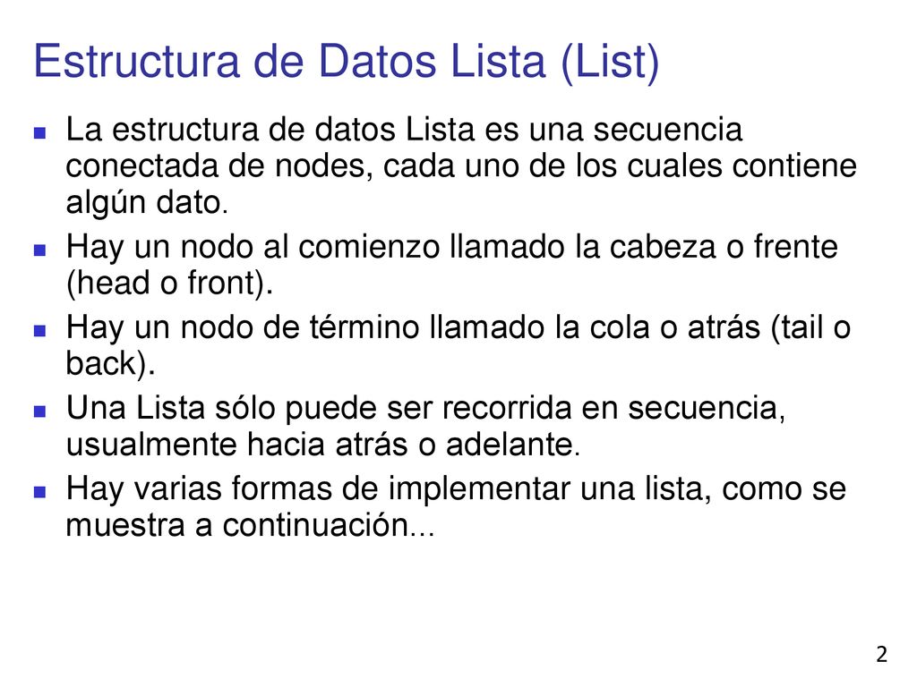 Estructura de Datos Lista (List)‏