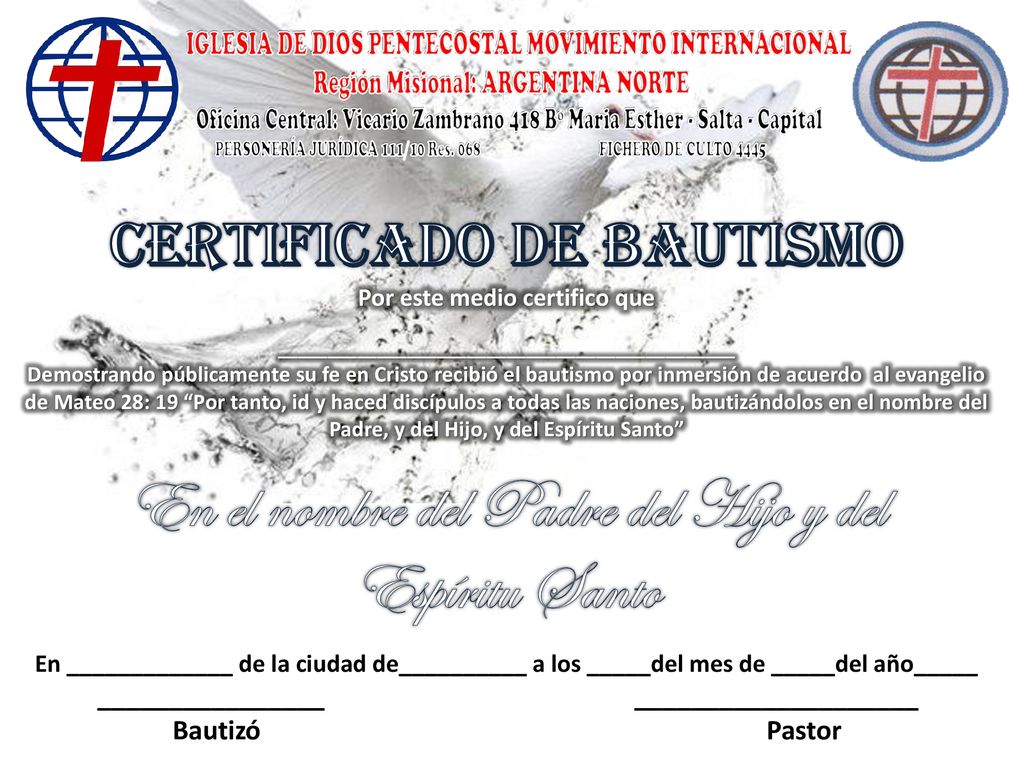 En el nombre del Padre del Hijo y del Espíritu Santo