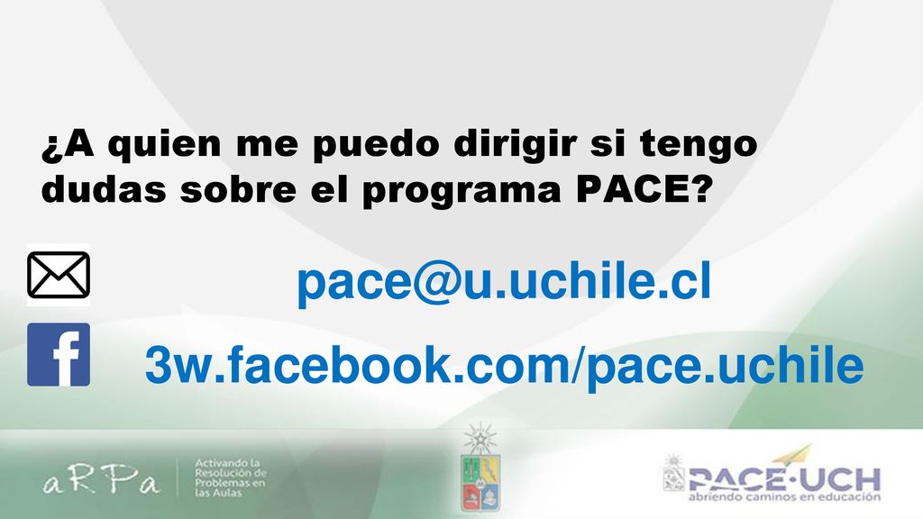 ¿A quien me puedo dirigir si tengo dudas sobre el programa PACE